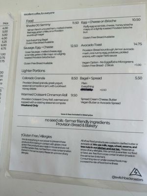 Menu photo 1 Switchback Coffee Roasters Colorado Springs, CO Menu photo 1 Switchback Coffee Roasters Colorado Springs, CO