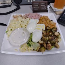 Saladworks - How pretty. Bentley salad with sprouts, chickpeas and extra egg