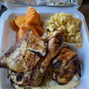 Danny’s Grill - 1/2 chicken lunch special, sweet potatoes and Mac & cheese - Chicken Shop Near Me - New York, New York