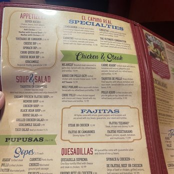 El Camino Real Mexican Grill - Menu - Mexican Near Me - Greensboro, North Carolina