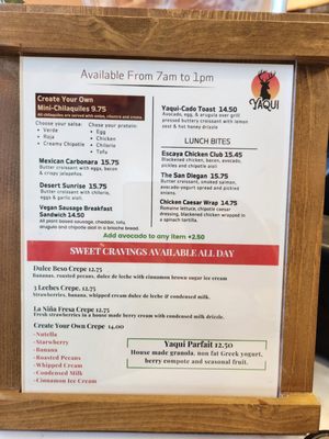 Menu photo 8 Yaqui Coffee House Chula Vista, CA
