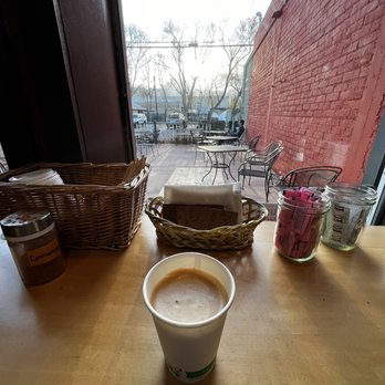 Black Sheep Espresso Bar - Cappuccino overlooking the outdoor patio. - Coffee & Tea Near Me - Bishop, California