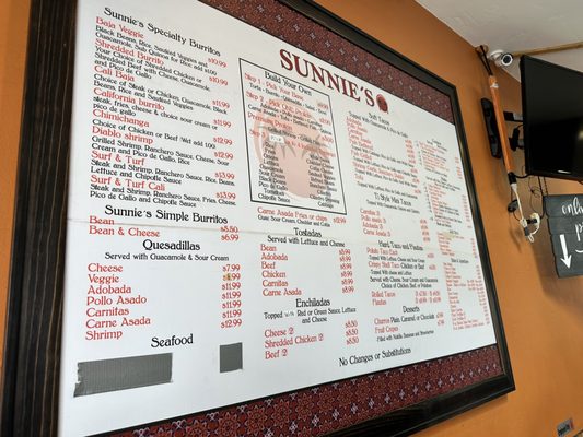 Menu photo 2 Sunnie's Ocean Beach San Diego, CA