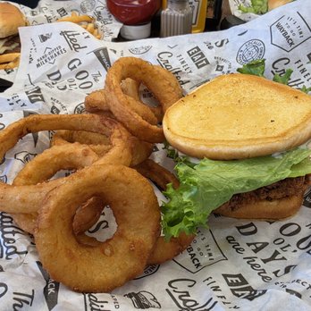 Wayback Burgers - Chicken blt with onion rings - Burgers Near Me - Orlando, Florida