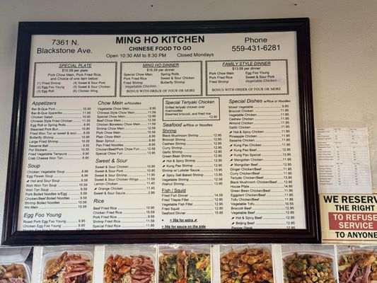 Menu photo 1 Ming Ho Kitchen Fresno, CA Menu photo 1 Ming Ho Kitchen Fresno, CA
