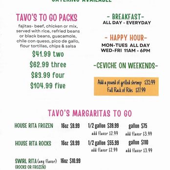Tavos Mexican Grill - Menu - Mexican Near Me - Spring, Texas Tavos Mexican Grill - Menu - Mexican Near Me - Spring, Texas