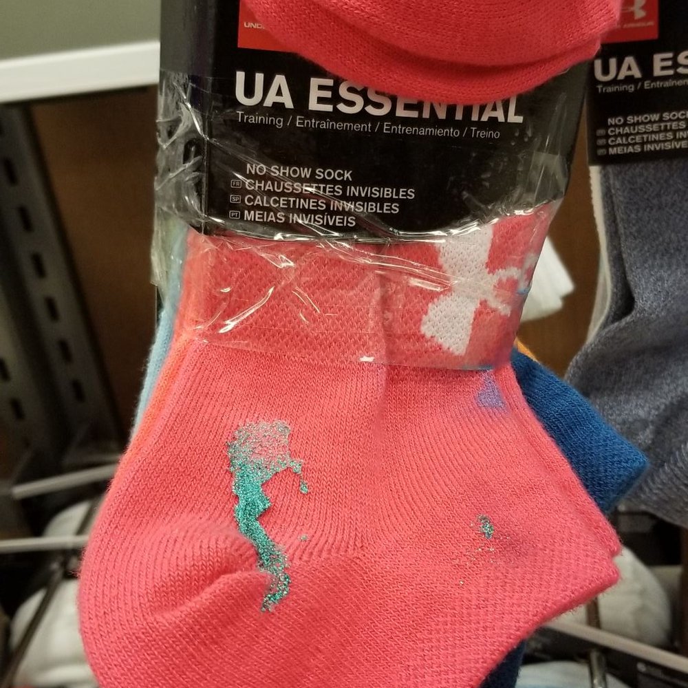 Kohl's - I actually witnessed a store employee hang these socks, covered in glitter glue/paint, back up on the rack. - Department Stores Near Me - CAMPBELL, California