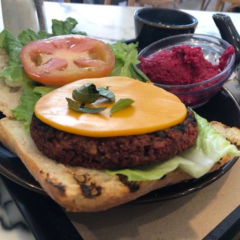 Teaism Lafayette Park - Vegan Cheeseburger with Beet Hummus - Asian Fusion Near Me - Washington, DC, District of Columbia Teaism Lafayette Park - Vegan Cheeseburger with Beet Hummus - Asian Fusion Near Me - Washington, DC, District of Columbia
