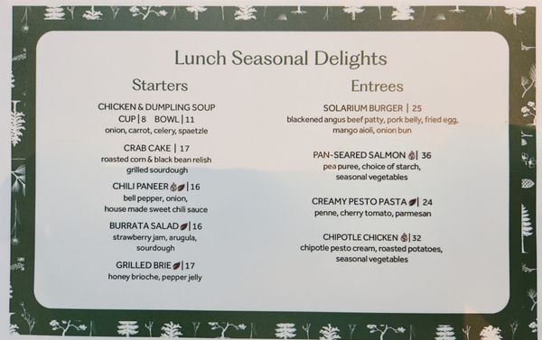 Menu photo 2 Solarium Kitchen & Bar Bellevue, WA Menu photo 2 Solarium Kitchen & Bar Bellevue, WA