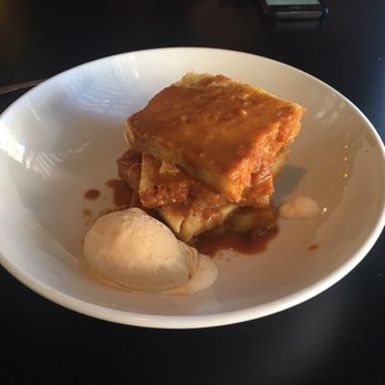 Backstreet Cafe - Butterscotch bread pudding. The BEST DESSERT - New American Near Me - Houston, Texas