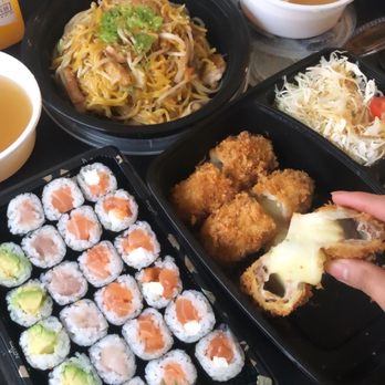 Tom Sushi - Maki combo, cheese katsu, yakisoba and miso soup. - Sushi Bars Near Me - Vancouver, British Columbia
