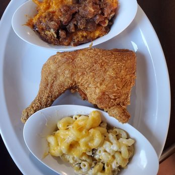 Gather - Fried chicken with Mac and cheese and sweet potato casserole!! Fantastic!!! - Soul Food Near Me - Asheboro, North Carolina