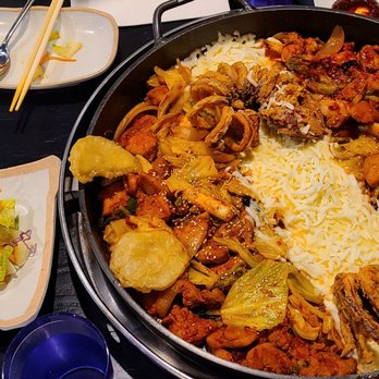 Hong Chun Cheon - various dishes of food on a table - Korean Near Me - Palisades Park, New Jersey Hong Chun Cheon - various dishes of food on a table - Korean Near Me - Palisades Park, New Jersey