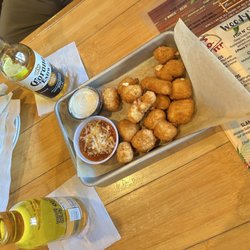 Cheese Curds with Ranch and Marinara Sauce