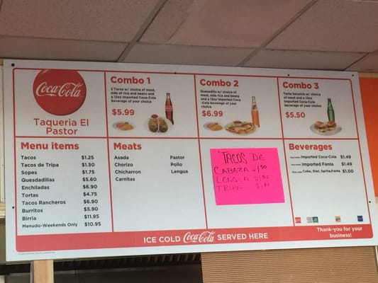 Menu photo 2 Taqueria El Pastor Everett, WA