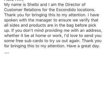 Jersey Mike's Subs - Email from their district Customer relations director. - Sandwiches Near Me - Escondido, California
