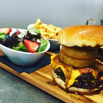 South Beach Resto + Lounge - a burger and a salad - Seafood Near Me - Wasaga Beach, Ontario South Beach Resto + Lounge - a burger and a salad - Seafood Near Me - Wasaga Beach, Ontario