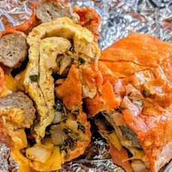 The Salty Chef’s - Breakfast burrito with turkey sausage.