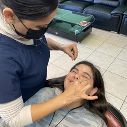 Khina Eyebrows Threading and Henna Art - Khina helping my daughter feel better.