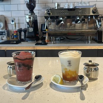 Gute Leute - Left: Foret Noire Granita Right: OH-A - Coffee & Tea Near Me - Arlington, Virginia Gute Leute - Left: Foret Noire Granita Right: OH-A - Coffee & Tea Near Me - Arlington, Virginia