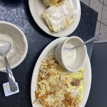 Blue Bonnet Cafe - Western Omelette with a side Cup of Gravy - Desserts Near Me - Marble Falls, Texas Blue Bonnet Cafe - Western Omelette with a side Cup of Gravy - Desserts Near Me - Marble Falls, Texas