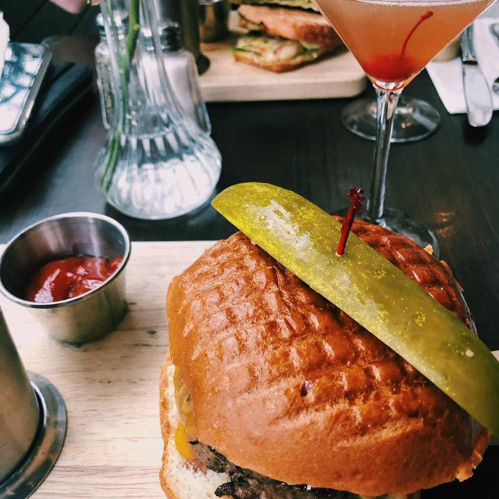 Burger and Brazilian Cosmo Burger and Brazilian Cosmo