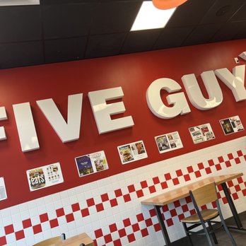 Five Guys - Sign in the wall - Burgers Near Me - Merrick, New York