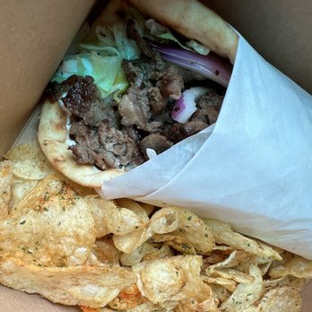 Kid Cashew - Lamb Gyro with kettle chips - Mediterranean Near Me - Charlotte, North Carolina
