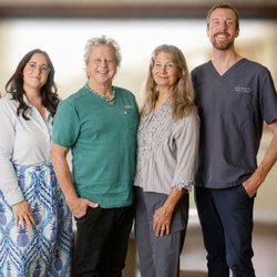 Health In Balance - Our amazing team of doctors (from left to right): Bree Simon, DACM, L.Ac; Gary Arthur, D.C.; Lisa Arthur, D.C.; Jordan Martin, D.C.