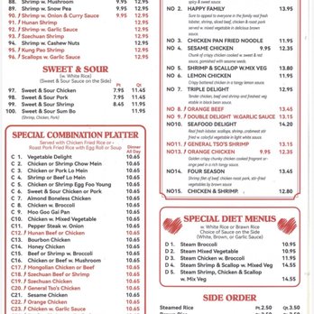 China King - Menu: special combination and chef special - Chinese Near Me - Novi, Michigan
