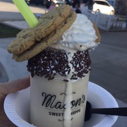 "Nut Job" aka peanut butter milkshake with peanut butter cookies