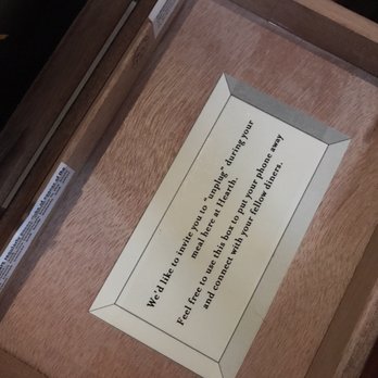 Hearth - My friends need to put their phones in this box - New American Near Me - New York, New York