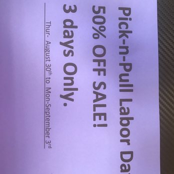 Pick-n-Pull - Labor Day sale! - Auto Parts & Supplies Near Me - Chico, California Pick-n-Pull - Labor Day sale! - Auto Parts & Supplies Near Me - Chico, California