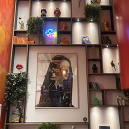 A wall of art once inside. A wall of art once inside.