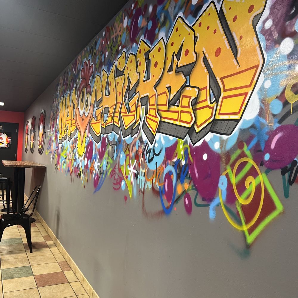 Mad Chicken - graffiti on the wall of a restaurant - Wraps Near Me - Green Bay, Wisconsin Mad Chicken - graffiti on the wall of a restaurant - Wraps Near Me - Green Bay, Wisconsin