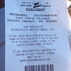 Menards - Correct address