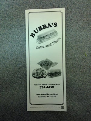 Menu photo 6 Bubba's Subs and Pizza Sanford, NC