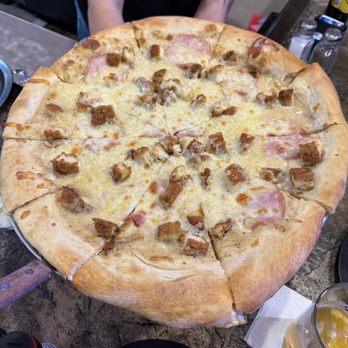 The Rail a Pizza Company - Chicken Cordon Blue pizza - Pizza Near Me - Rogers, Arkansas