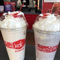 Large Oreo & Vanilla shake sooo thick "Old Fashion Thick Shakes":)