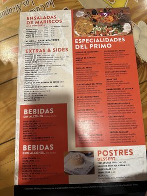 Menu photo 1 El Primo Restaurant Kissimmee, FL