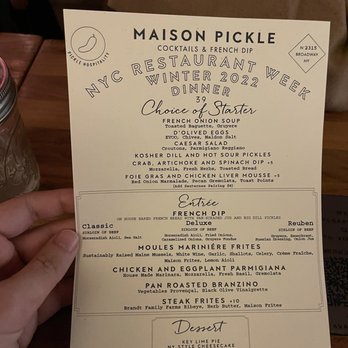 Maison Pickle - NYC Restaurant week Menu - Cocktail Bars Near Me - New York, New York Maison Pickle - NYC Restaurant week Menu - Cocktail Bars Near Me - New York, New York