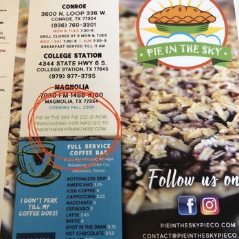Pie in the Sky Pie Co. - Menu - Bakeries Near Me - Conroe, Texas Pie in the Sky Pie Co. - Menu - Bakeries Near Me - Conroe, Texas
