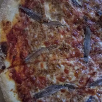 Standard Pizza Co - Overcooked pizza. Note that the dark strips are anchovies, and are supposed to look that way. - Pizza Near Me - Asheville, North Carolina