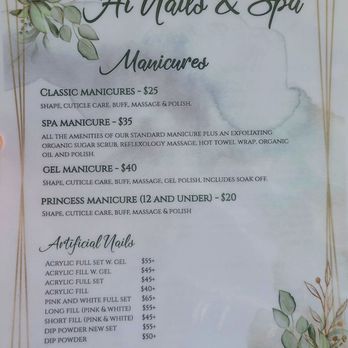 Hi Nails & Spa - Service Menu - Nail Salons Near Me - Santa Rosa, California