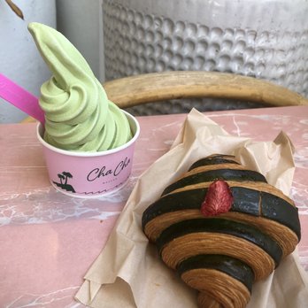 Cha Cha Matcha - Soft serve and matcha strawberry croissant - Coffee & Tea Near Me - West Hollywood, California