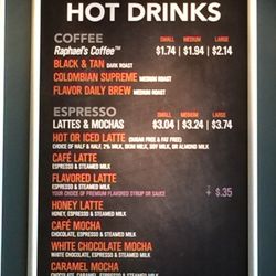 Connection Café - Second of two hot drink menus at Connection Café