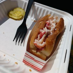 a hot dog and a fork