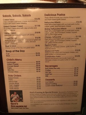 Menu photo 4 Gus's Steakhouse Sonora, CA