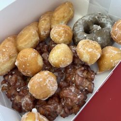 Happy Daze Donut - Apple fritter, twisty glazed, blueberry cake, and bonus donut holes on the house