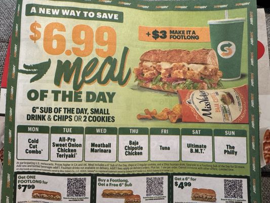 Menu photo 1 Subway Yorba Linda, CA Menu photo 1 Subway Yorba Linda, CA